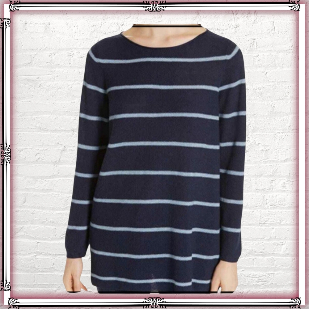 Eileen Fisher Alpaca Wool Blue Oversized Long Style Sweater Size Med